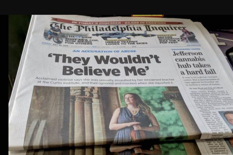 Headline of the Philadelphia Inquirer saying "They Wouldn't Believe Me"