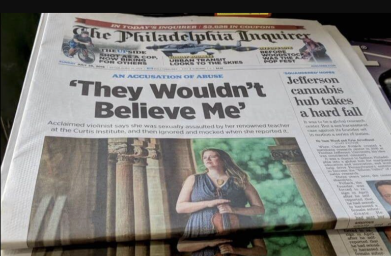 Headline of the Philadelphia Inquirer saying "They Wouldn't Believe Me"